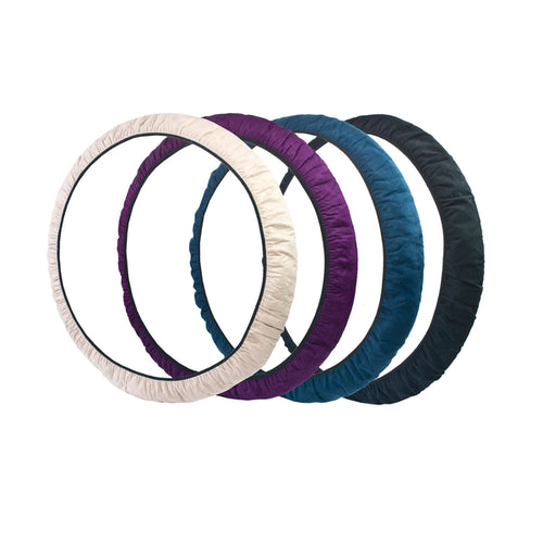 wheelchair slippers in white, purple, blue and black not on a wheelchair.