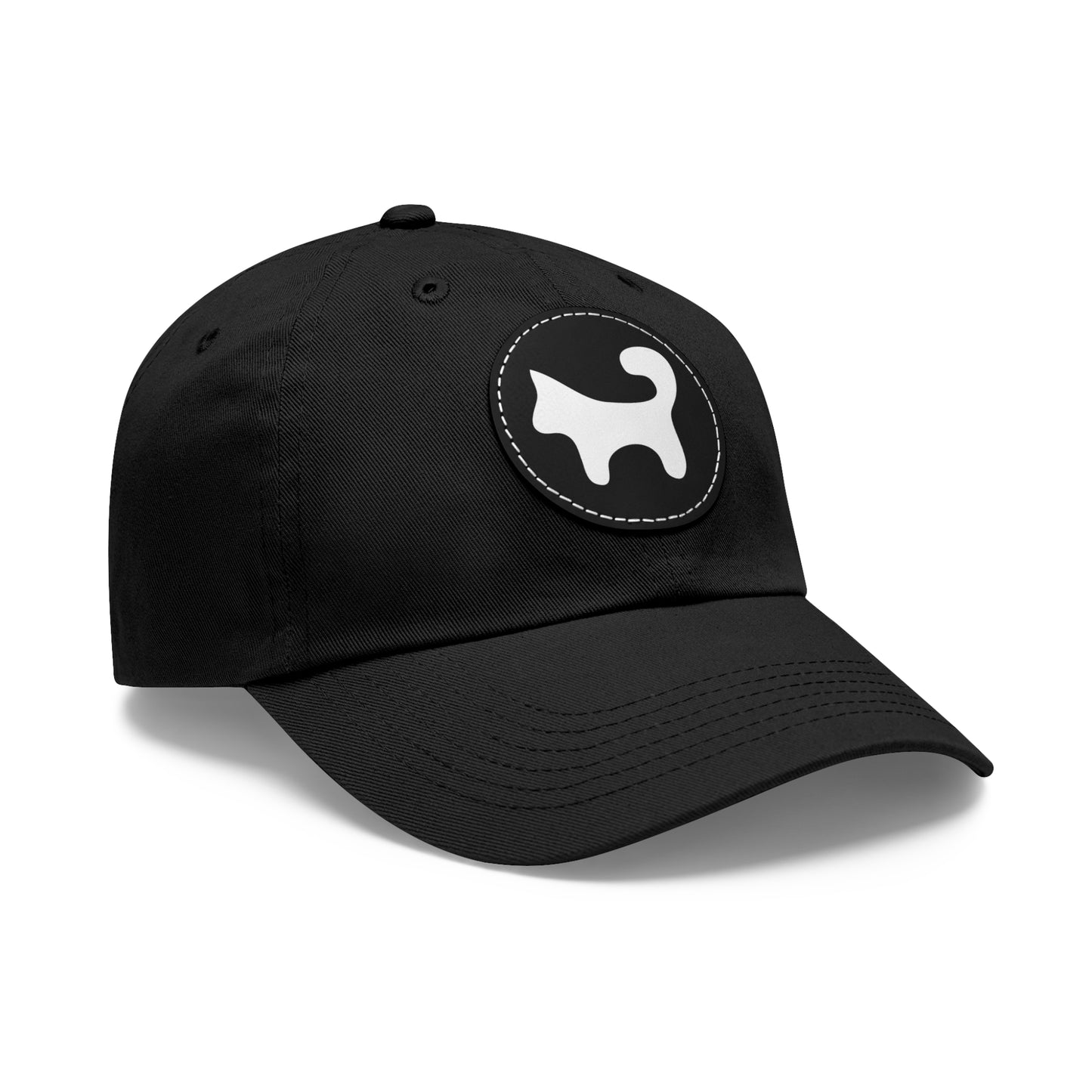 black Hat with Leather Patch
