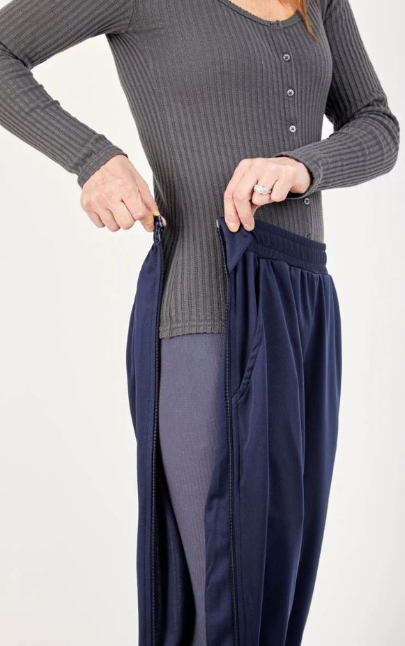 Befree Adaptive Pants Blue unzipped