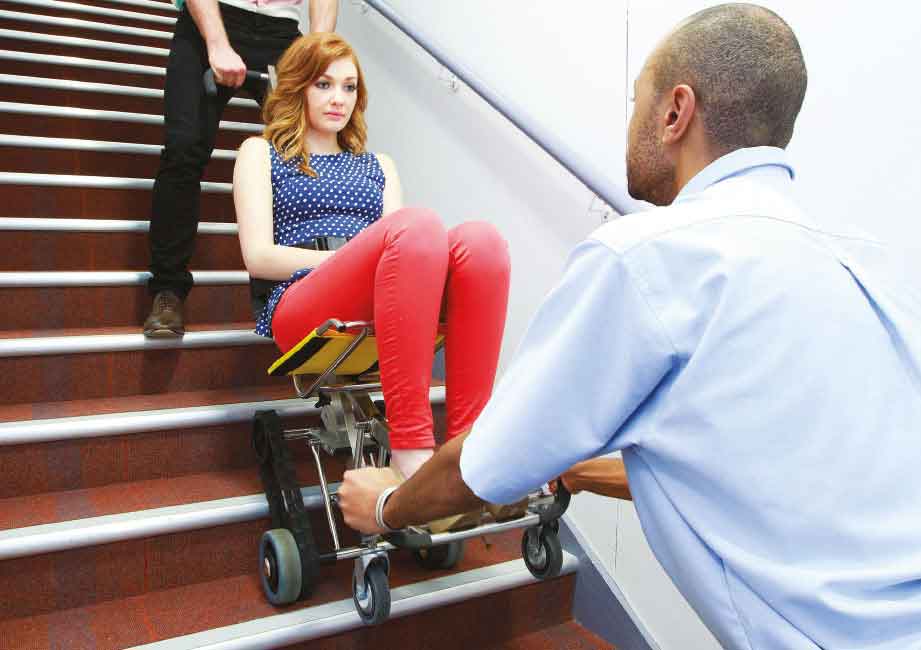 evac chair 700 on the stairs