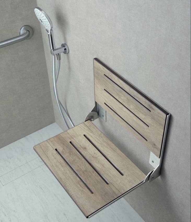 Shower Seat -BELLA Faux Weathered Teak