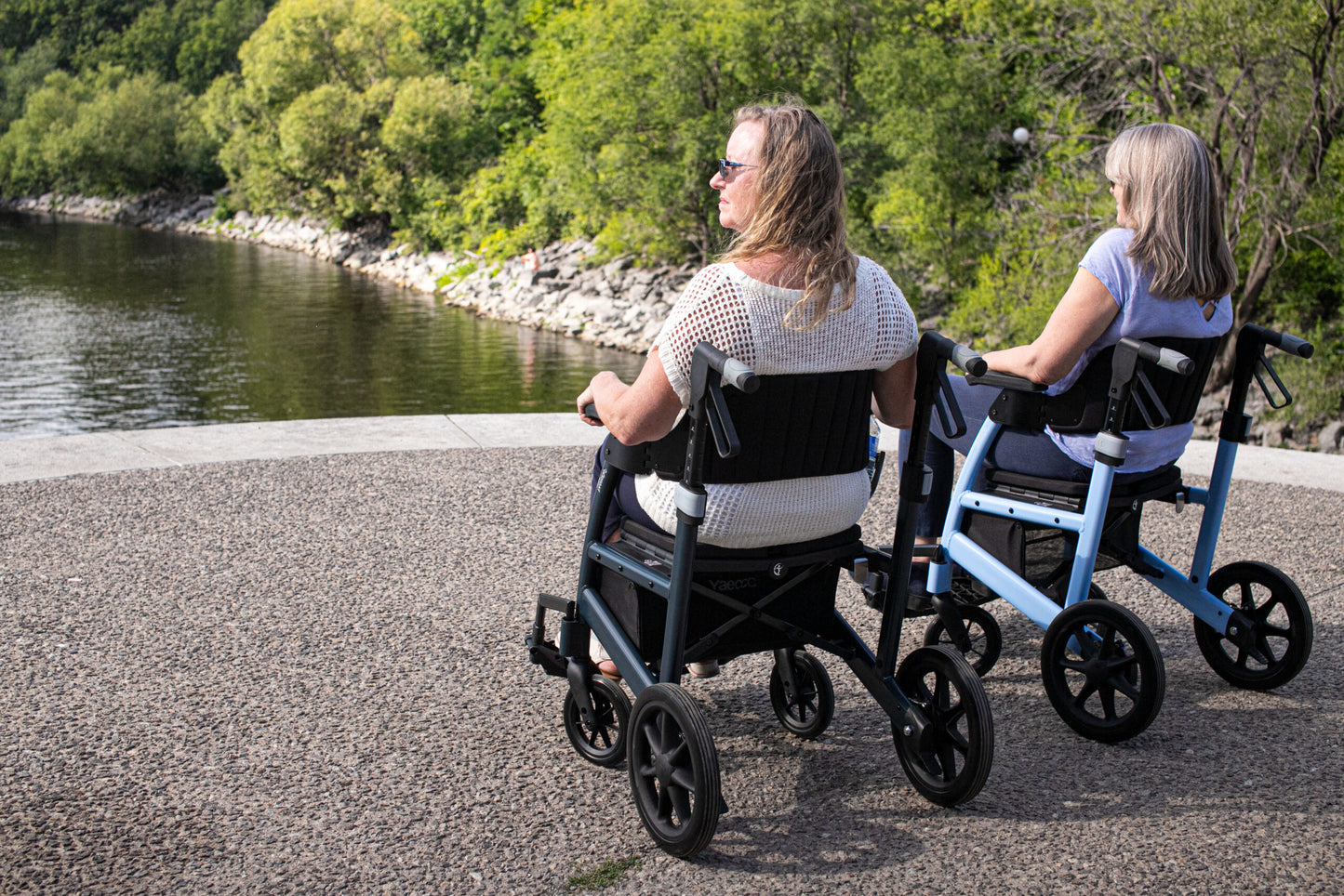 Triumph Prestige Rollator two women sitting down