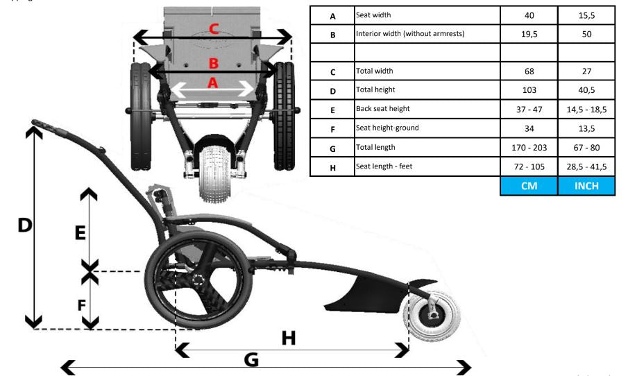 Beach and All-terrain Hippocampe Chair specs