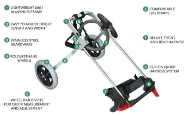 Features: stainless steel hardware, lightweight aluminum frame, polyurethane wheels