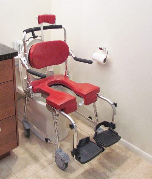 GO-ANYWHERE COMMODE 'N SHOWER CHAIR - ADJUSTABLE (CS-A)
