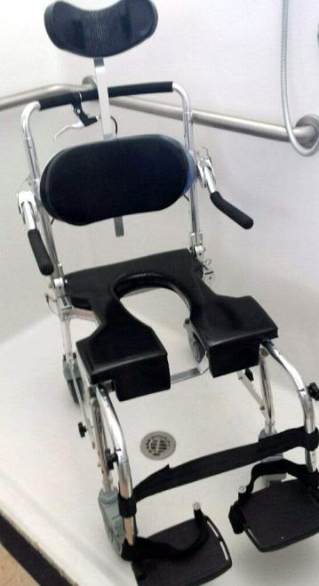 GO-ANYWHERE COMMODE 'N SHOWER CHAIR - ADJUSTABLE (CS-A)