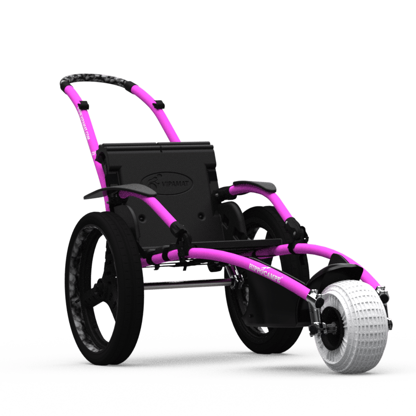 Beach and All-terrain Hippocampe Chair pink with arm rests