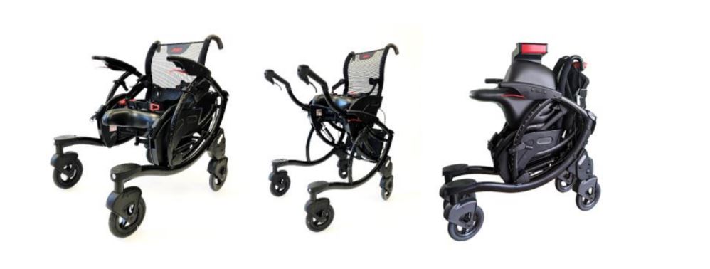 Zeen in the sitting, standing and folded configurations