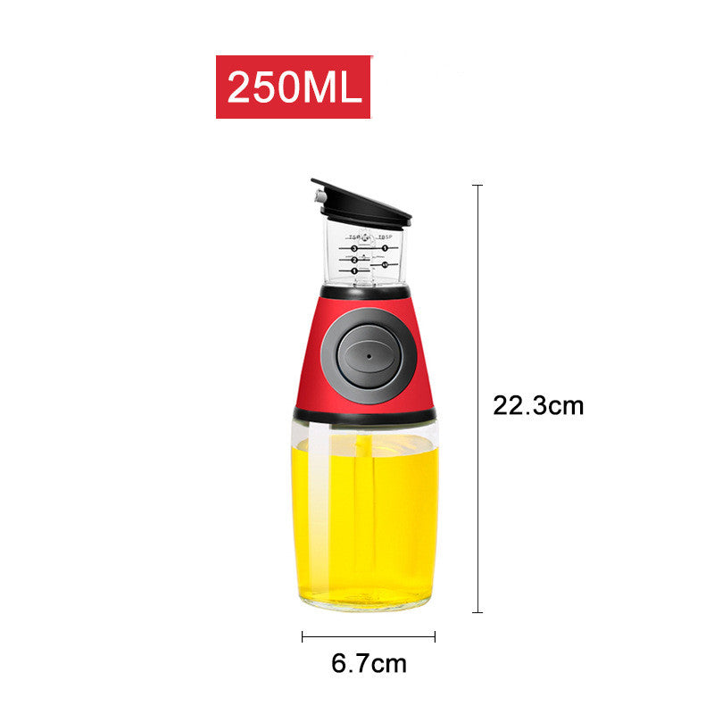 Measurable Glass Oil Bottle red 250ml