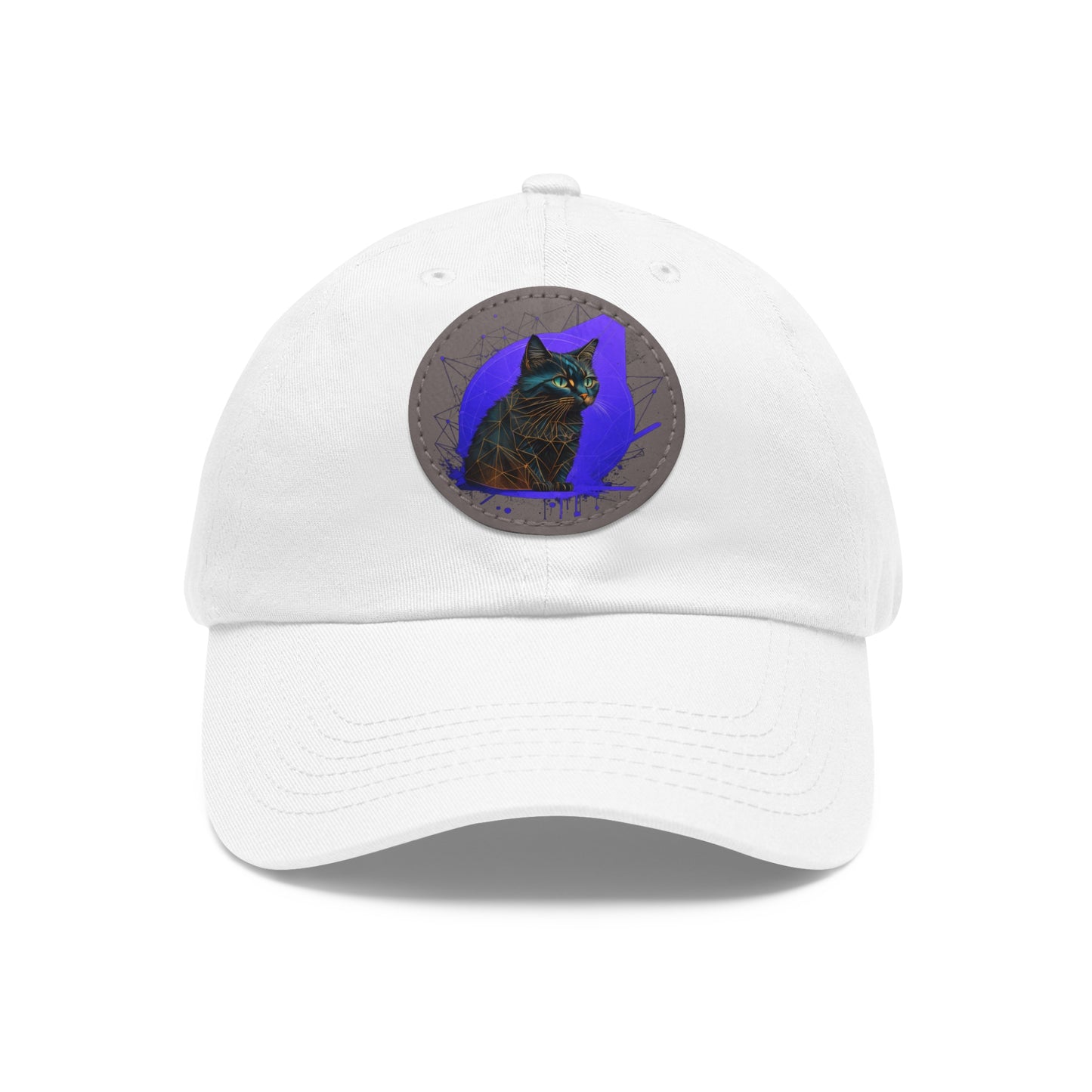 White baseball hat with apache cat logo