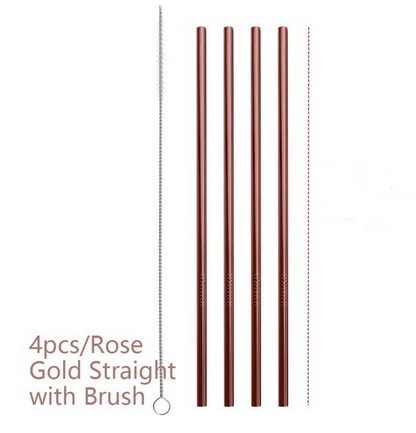 Reusable Stainless Steel Straws rose gold