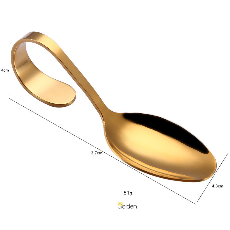 gold Stainless steel serving spoon with dimensions