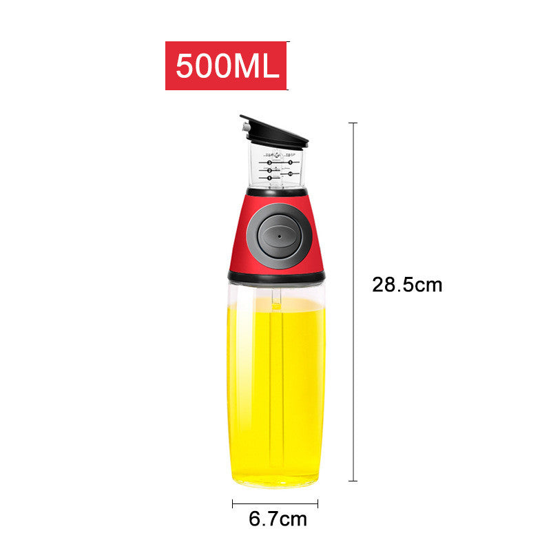 Measurable Glass Oil Bottle red 500ml