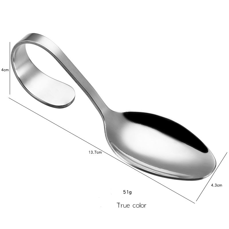 Silver Stainless steel serving spoon with dimensions