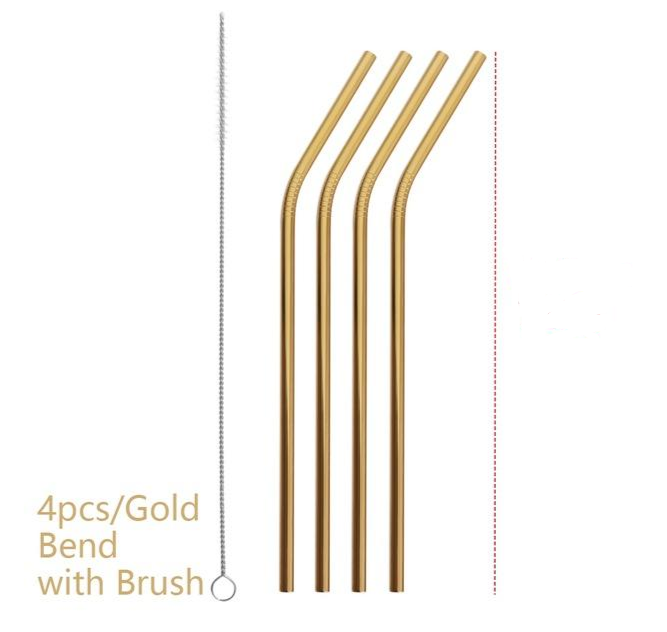 Reusable Stainless Steel Straws gold