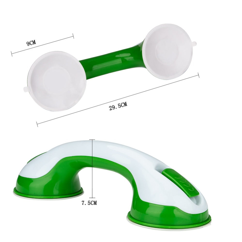 Bathroom Handrail Suction Cup green color showing dimensions