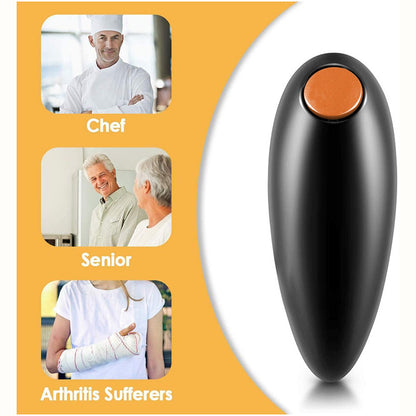 Automatic can opener with chef, senior citizen, person with arthritis 