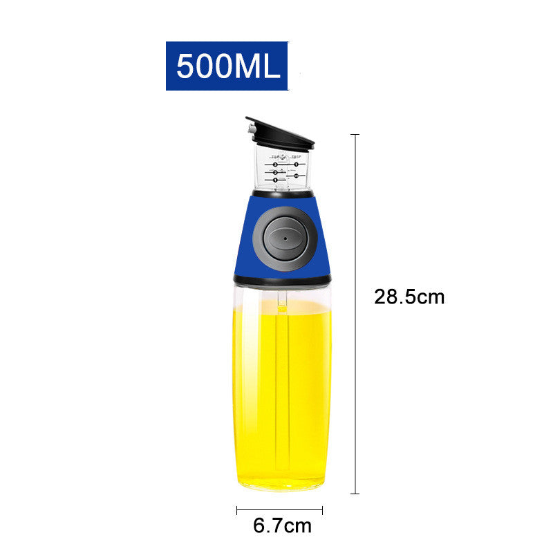 Measurable Glass Oil Bottle blue 500ml