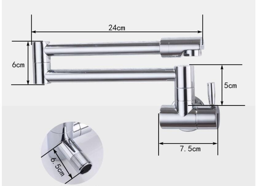 Retractable Kitchen Stove Pot Filler Faucet dimensions