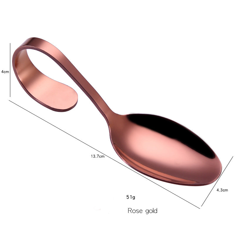 rose gold Stainless steel serving spoon with dimensions