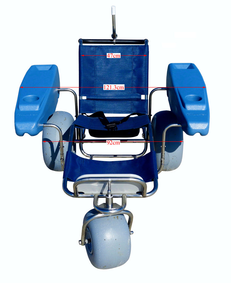 beach wheelchair front view