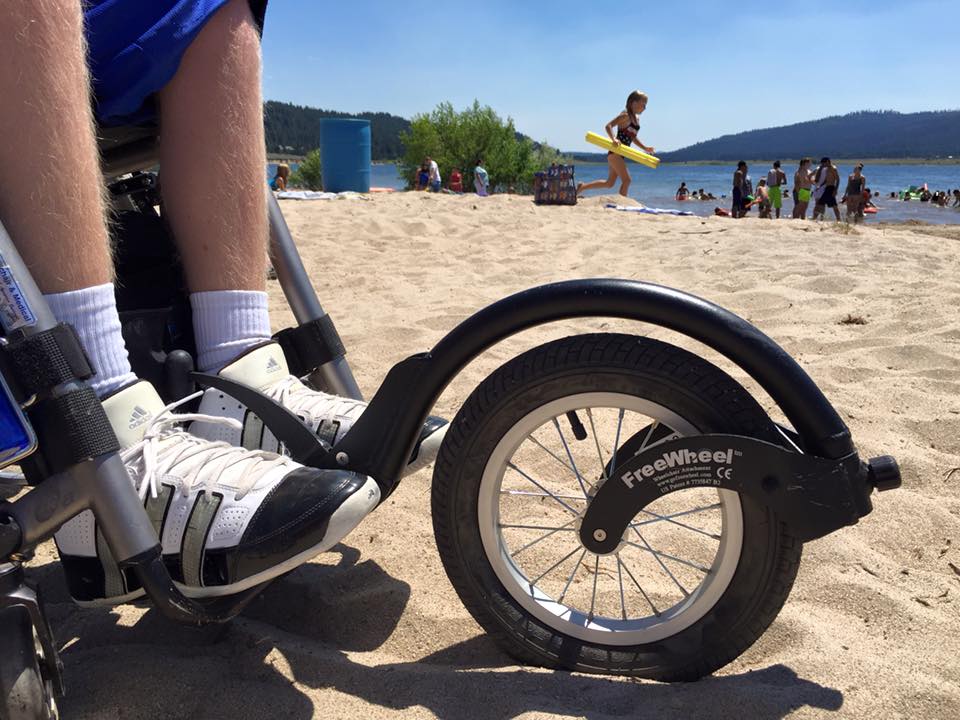 FreeWheel Wheelchair Attachment in sand
