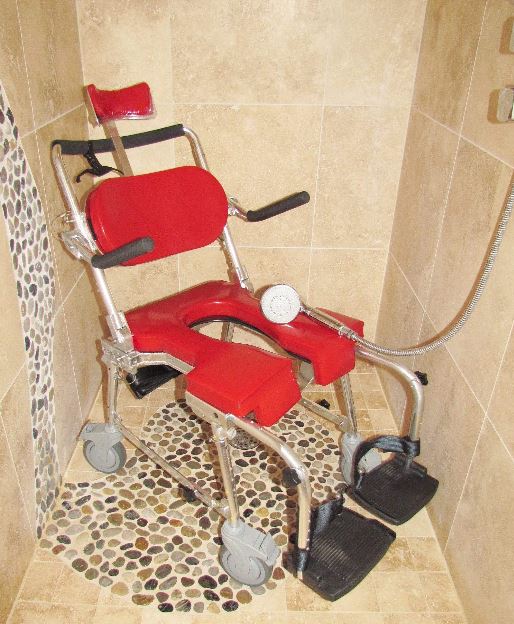 GO-ANYWHERE COMMODE 'N SHOWER CHAIR - ADJUSTABLE (CS-A)
