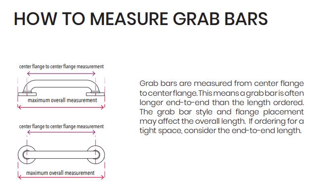 Corner Grab Bars measurements